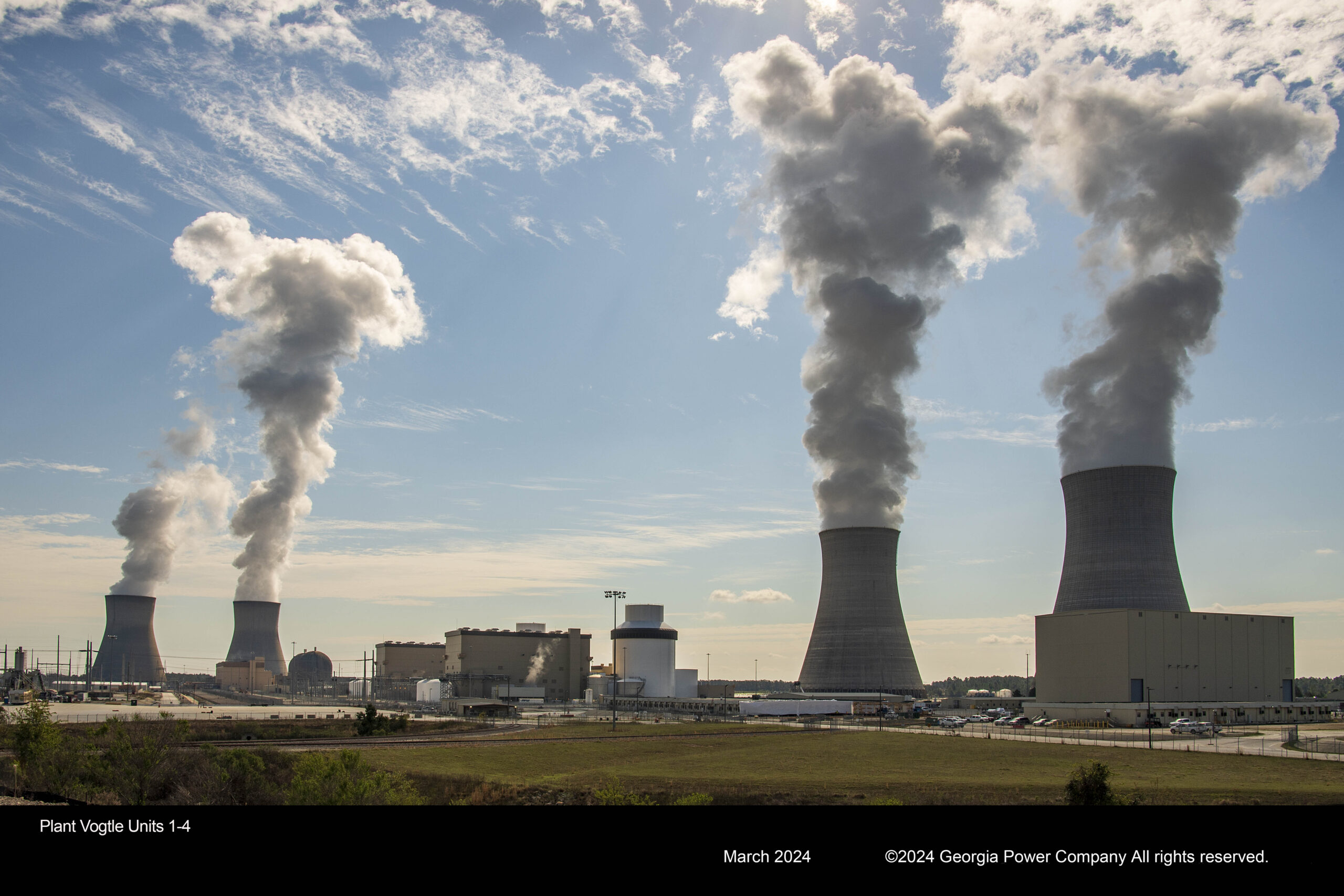 Nuclear reactors units one through four at the Vogtle power plant